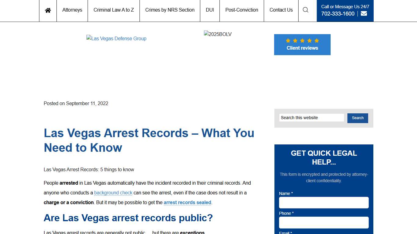 Las Vegas Arrest Records – What You Need to Know